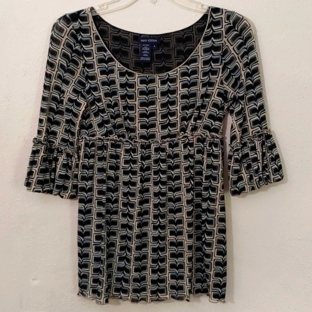 Max Edition Women's Size Small 3/4 Sleeve Top